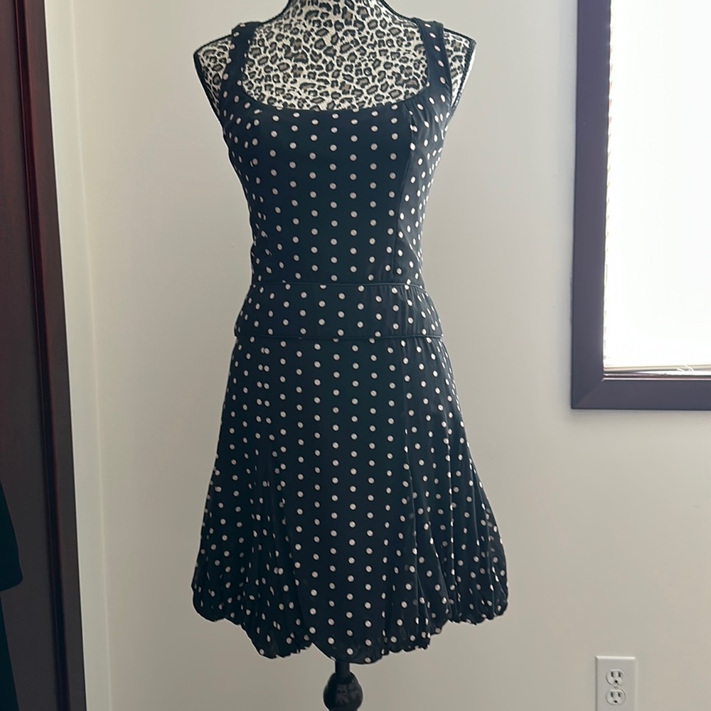 Cute for summer. It’s blue with beige polka dots